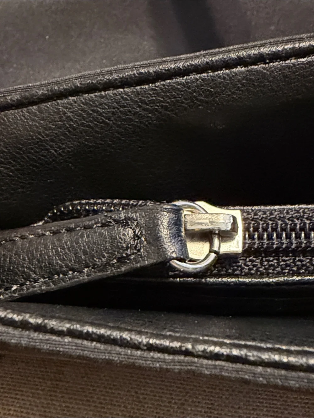 DKNYC Black Nylon Tote Bag with Leather Trim